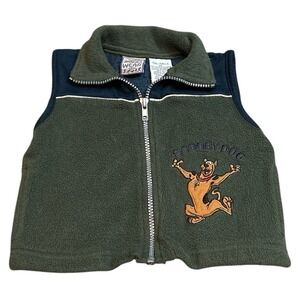 Vintage Y2K Scooby-Doo Cartoon Network Fleece Vest Zip Up Embroidered  Size 3T